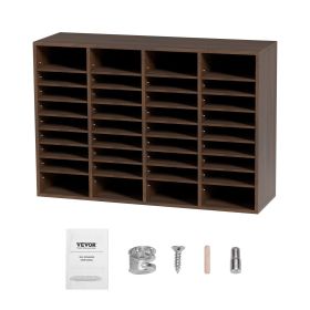 VEVOR Literature Organizers, 36 Compartments Office Mailbox with Adjustable Shelves, Wood Literature Sorter 39.3x12x26.8 inches for Office, Home