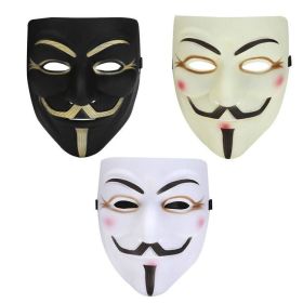 Hacker Mask V for Vendetta Mask for Kids Women Men Halloween Cosplay Costume (Color: White)