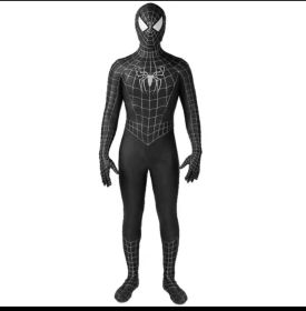 Black/red Tobey Maguire Spiderman Costume - Perfect For Cosplay Halloween (adults/kids) (Color: Black, size: 110)