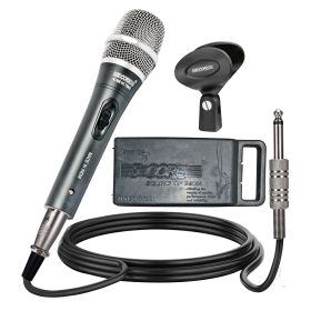 5 Core Mic Karaoke Dynamic Handheld XLR Microphone for Professional Vocal Recording Live Stage Singing Music Neodymium 1/4 Corded Wired MicrÃ³fono - N (Color: Black)